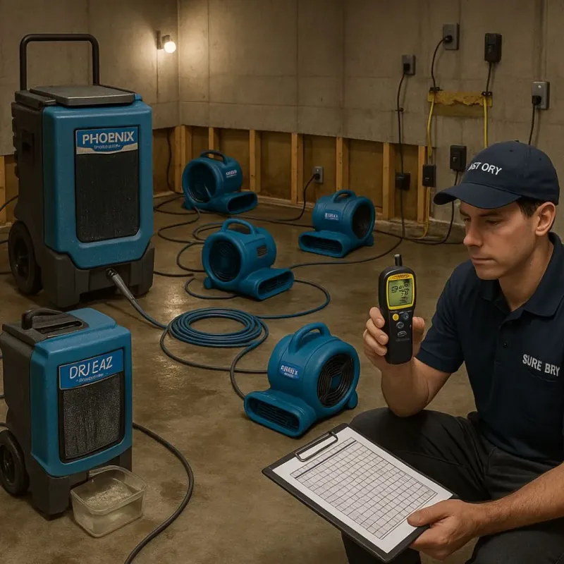 Structural Drying and Dehumidification process in Eastpointe, MI